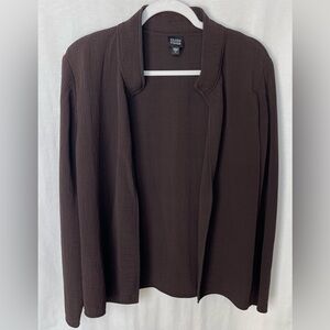 Eileen Fisher Silk Blend Open Front Jacket Women’s Large